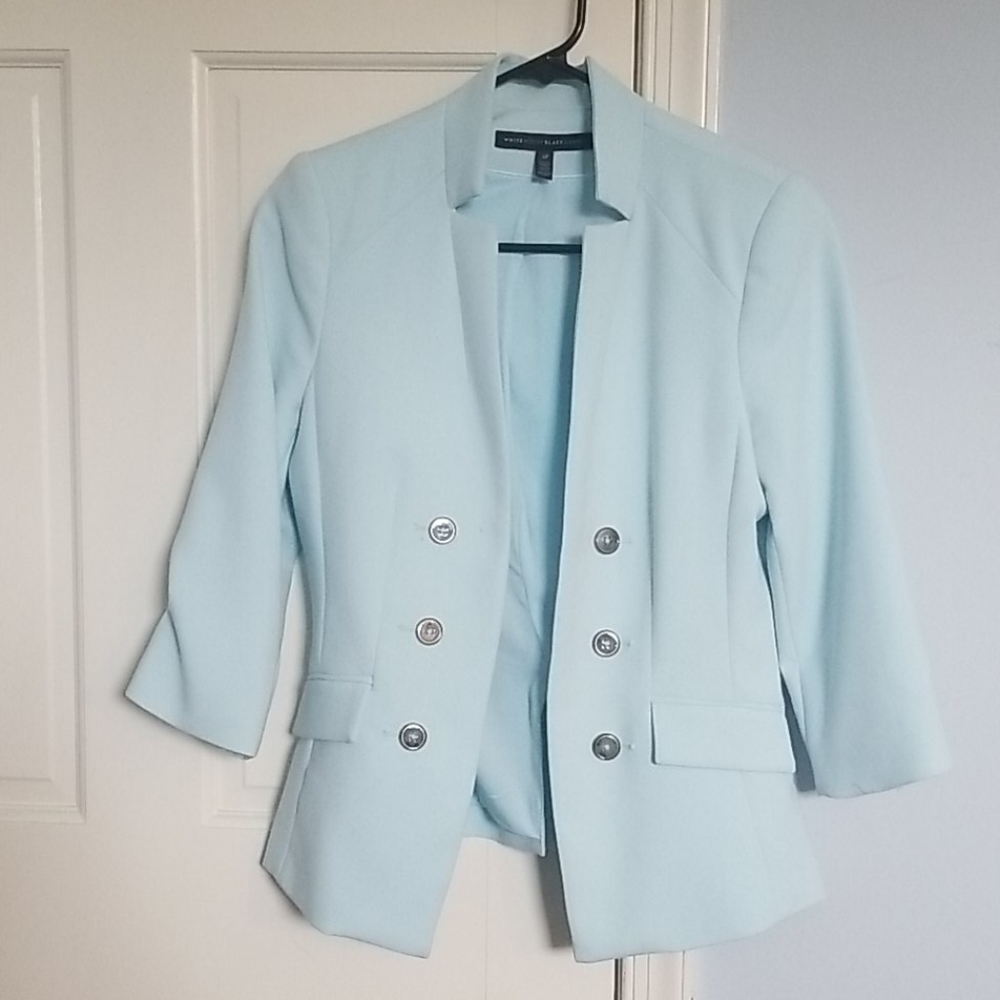 WHBM blue fitted drop blazer